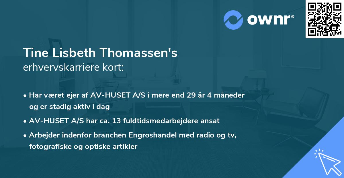 Tine Lisbeth Thomassen's erhvervskarriere kort