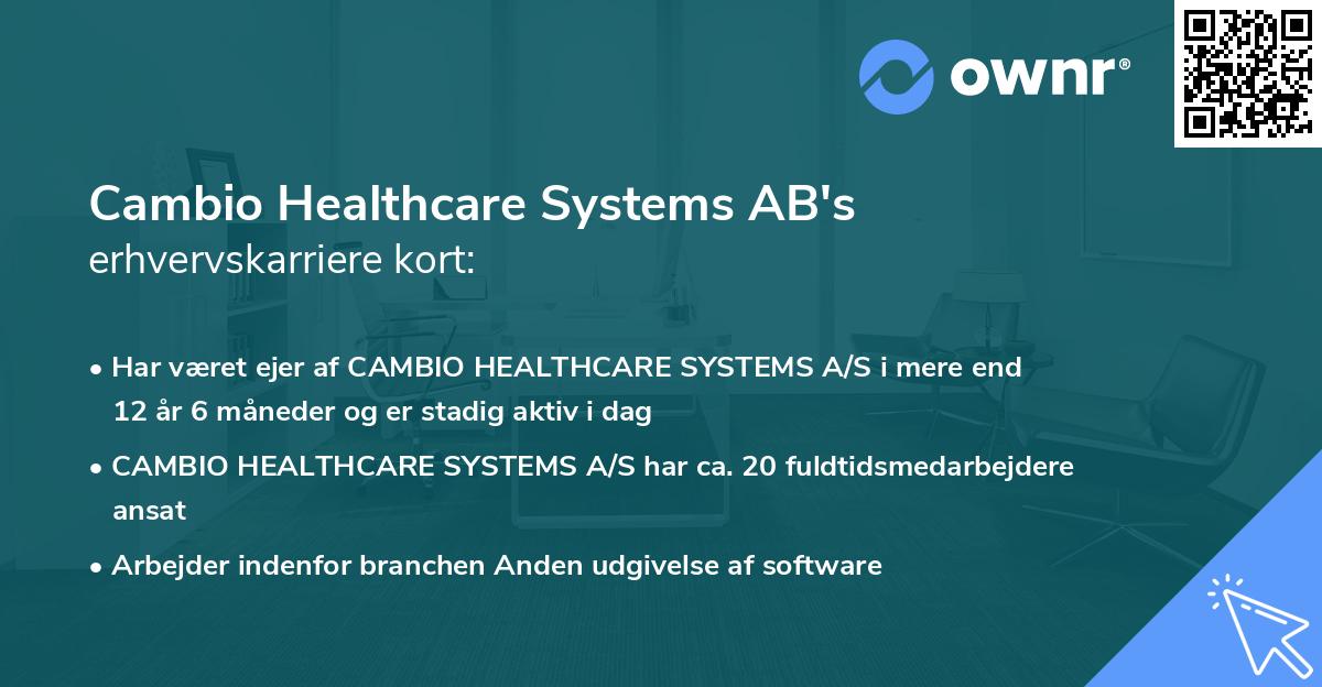 Cambio Healthcare Systems AB's erhvervskarriere kort