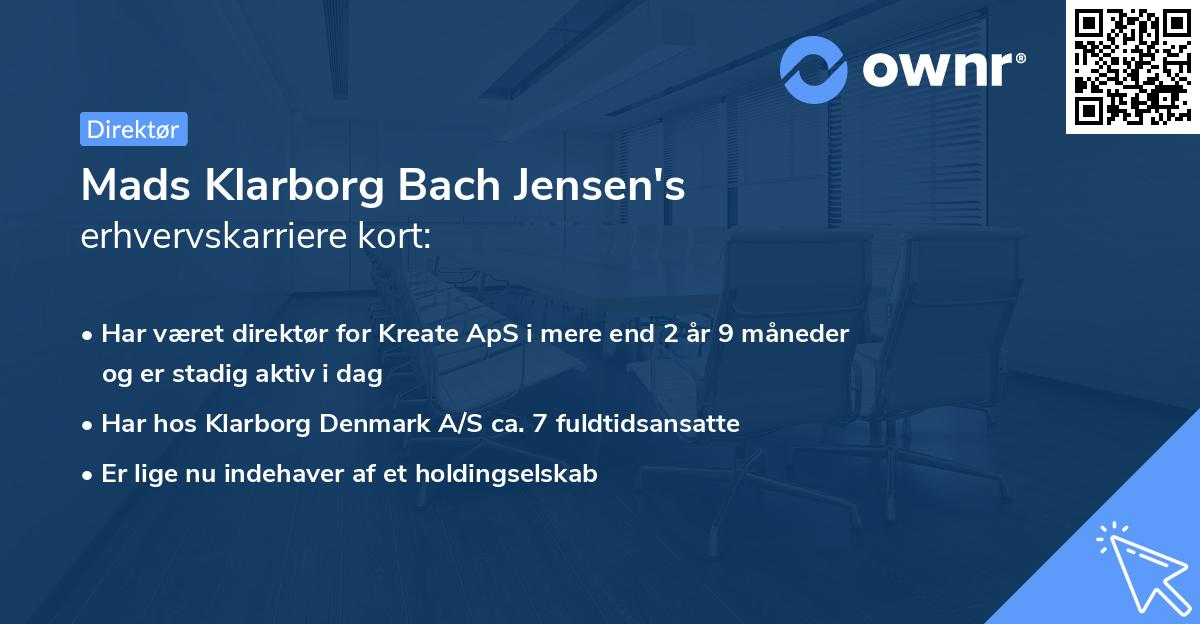 Mads Klarborg Bach Jensen's erhvervskarriere kort