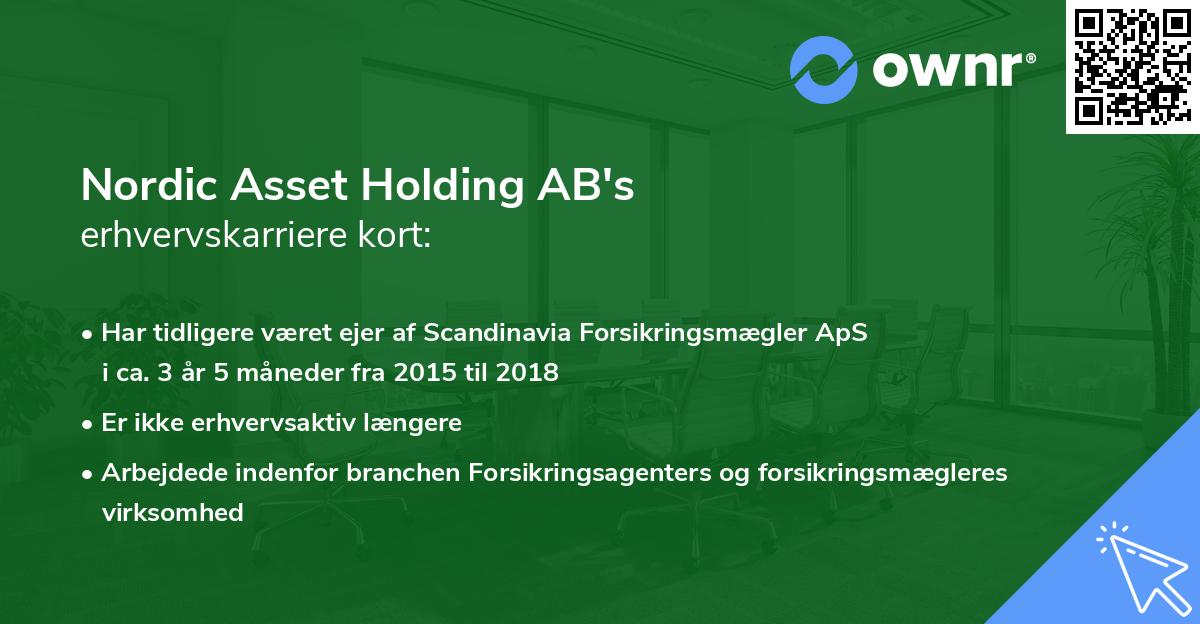 Nordic Asset Holding AB's erhvervskarriere kort