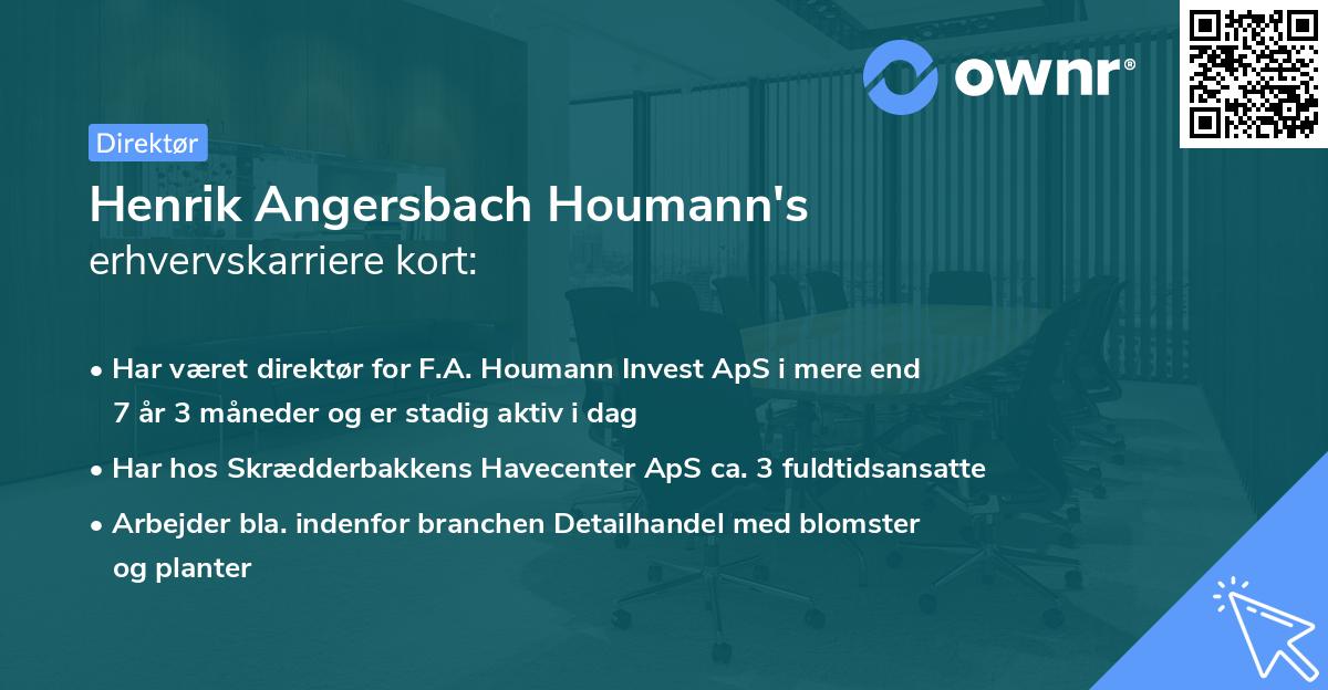Henrik Angersbach Houmann's erhvervskarriere kort