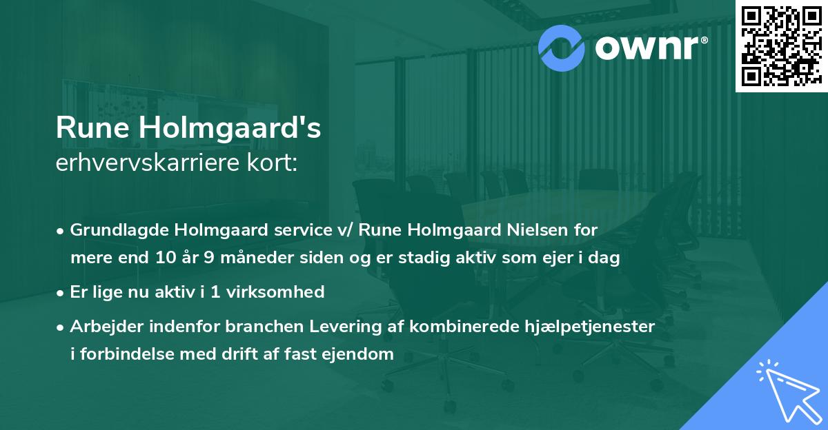 Rune Holmgaard's erhvervskarriere kort