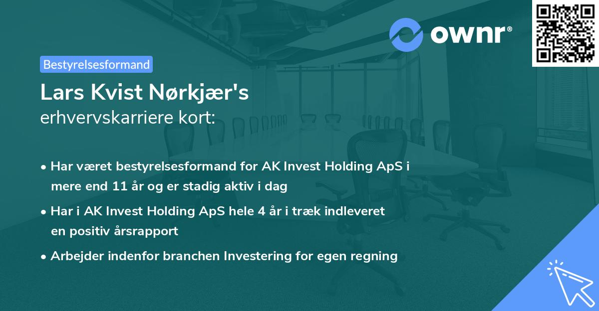 Lars Kvist Nørkjær's erhvervskarriere kort