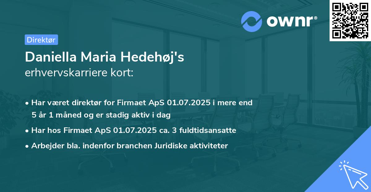 Daniella Maria Hedehøj's erhvervskarriere kort