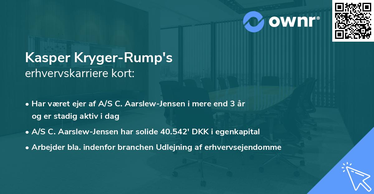 Kasper Kryger-Rump's erhvervskarriere kort