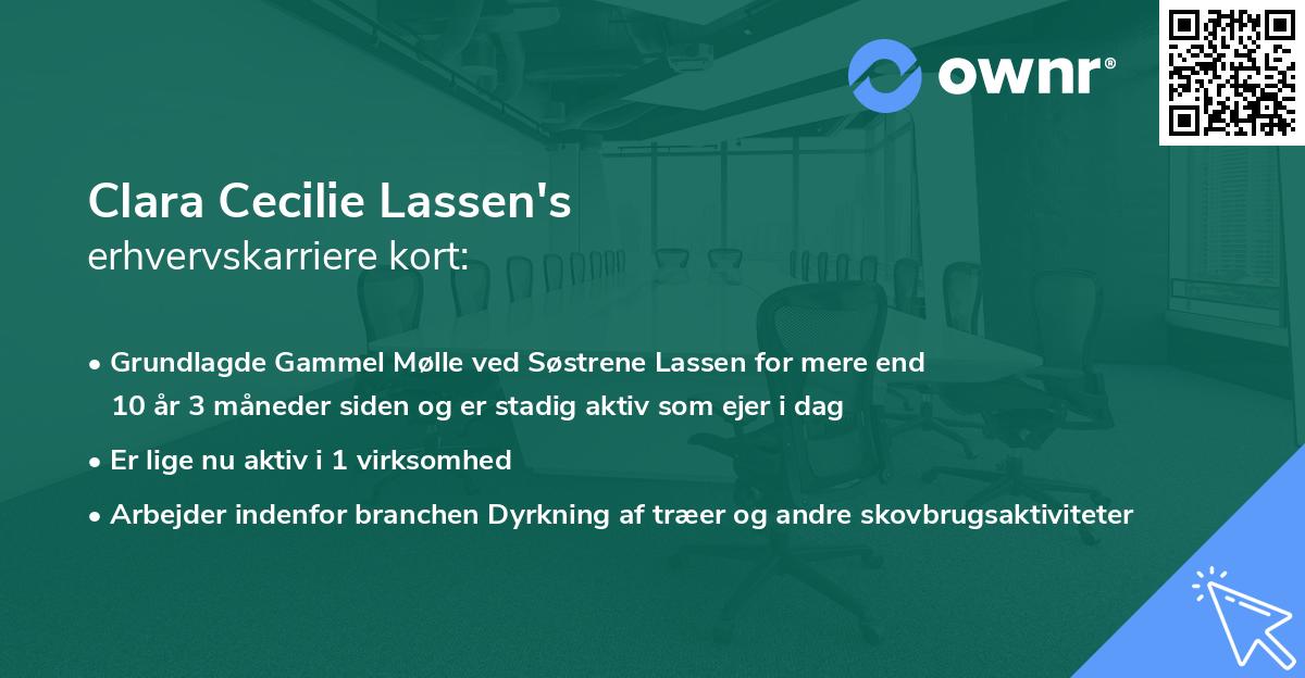 Clara Cecilie Lassen's erhvervskarriere kort