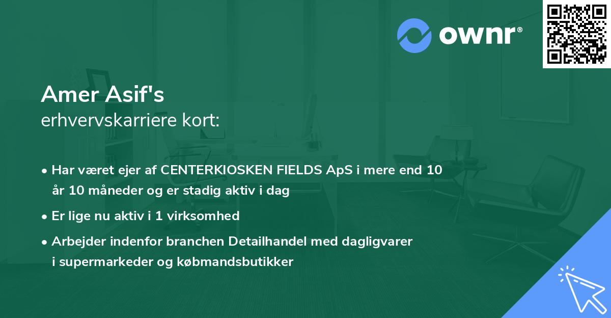 Amer Asif's erhvervskarriere kort