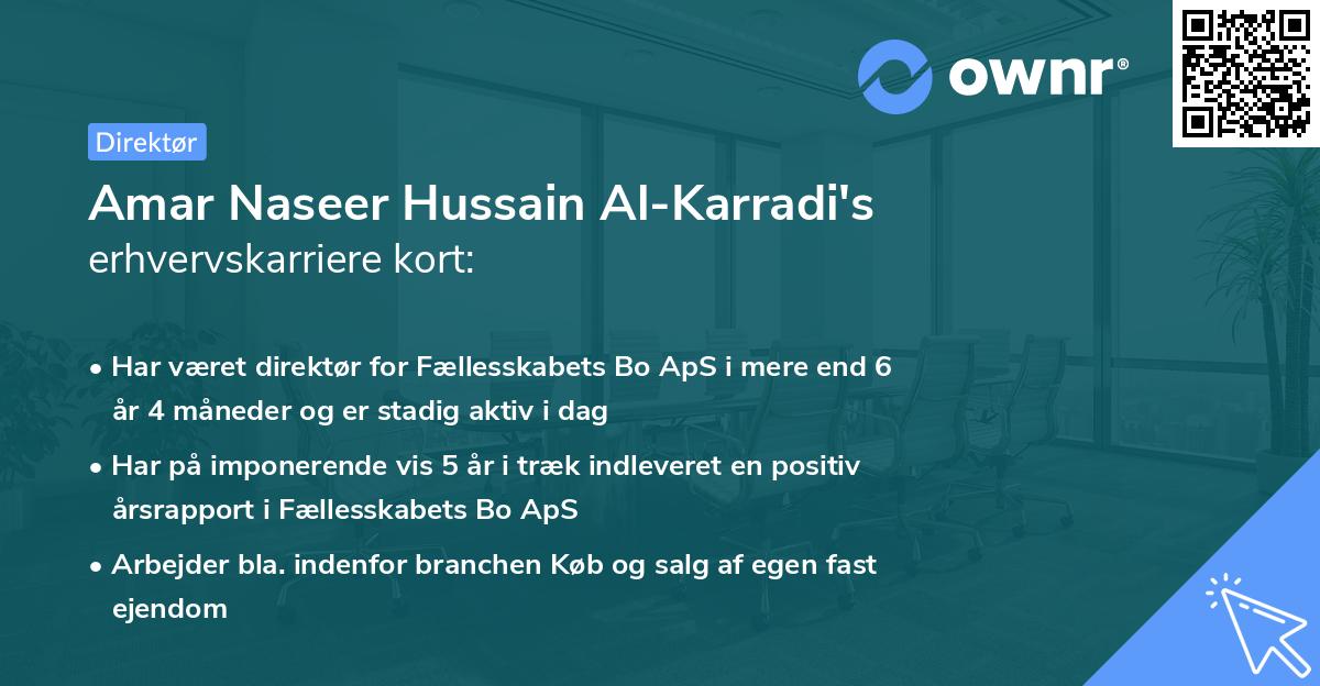 Amar Naseer Hussain Al-Karradi's erhvervskarriere kort