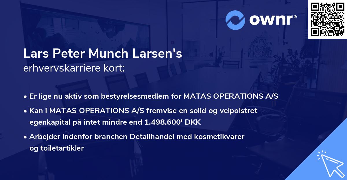 Lars Peter Munch Larsen's erhvervskarriere kort