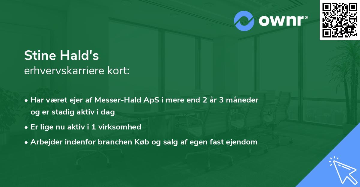 Stine Hald's erhvervskarriere kort