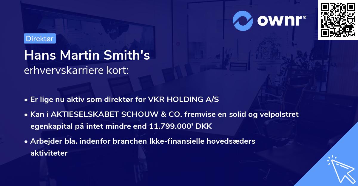 Hans Martin Smith's erhvervskarriere kort