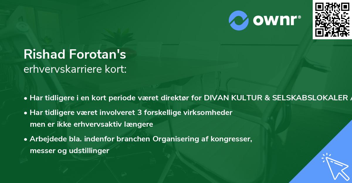 Rishad Forotan's erhvervskarriere kort