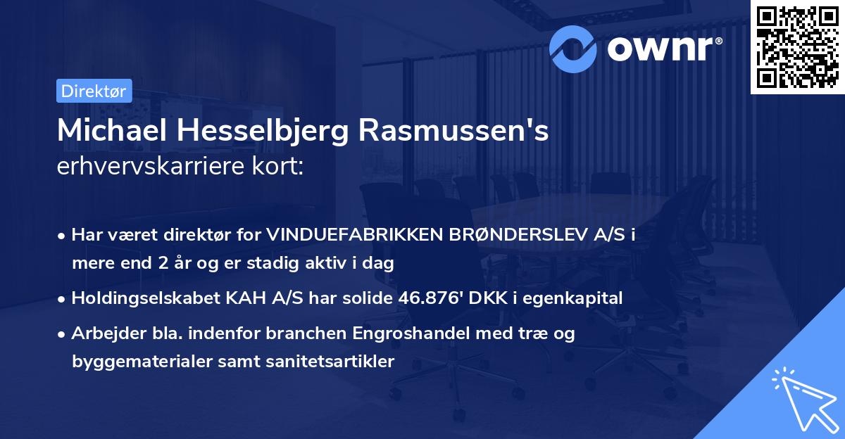 Michael Hesselbjerg Rasmussen's erhvervskarriere kort