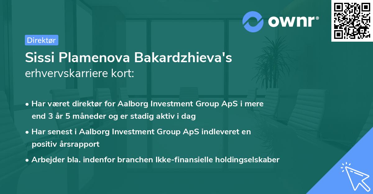 Sissi Plamenova Bakardzhieva's erhvervskarriere kort