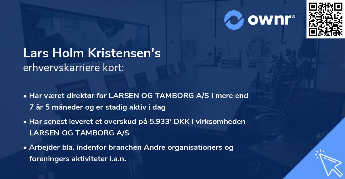 Lars Holm Kristensen's erhvervskarriere kort