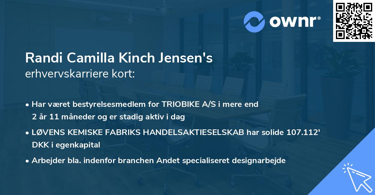 Randi Camilla Kinch Jensen's erhvervskarriere kort
