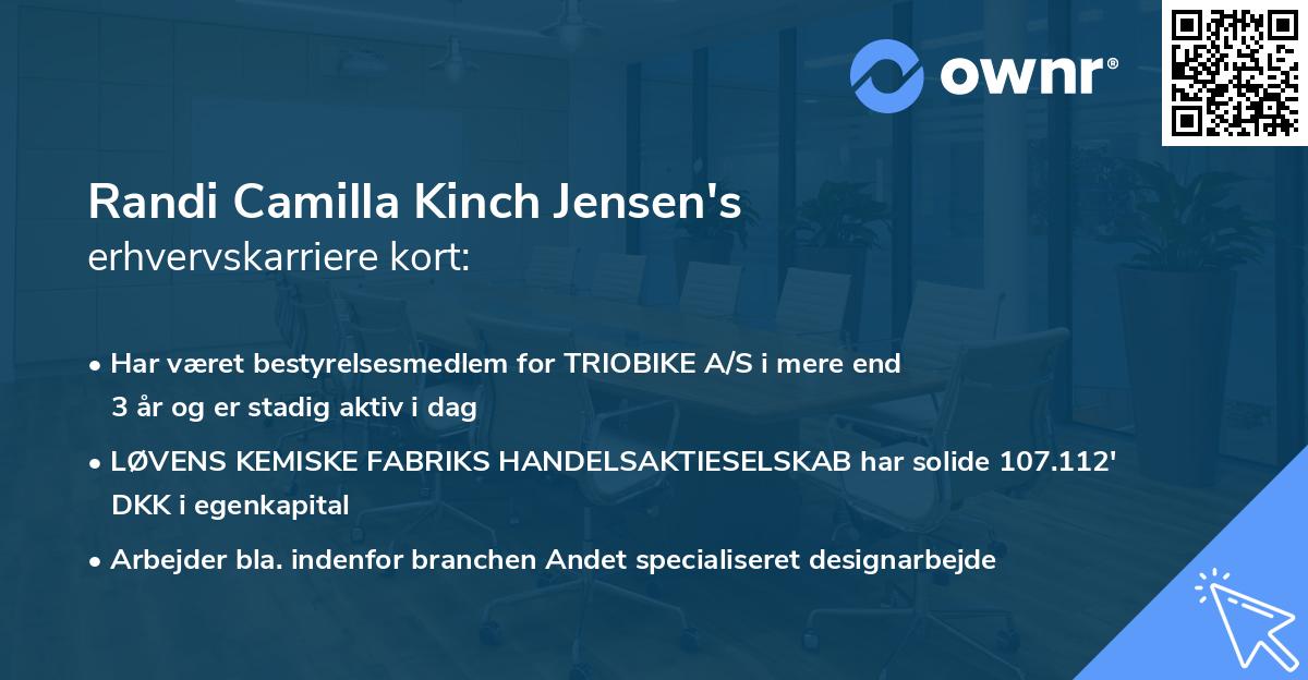 Randi Camilla Kinch Jensen's erhvervskarriere kort