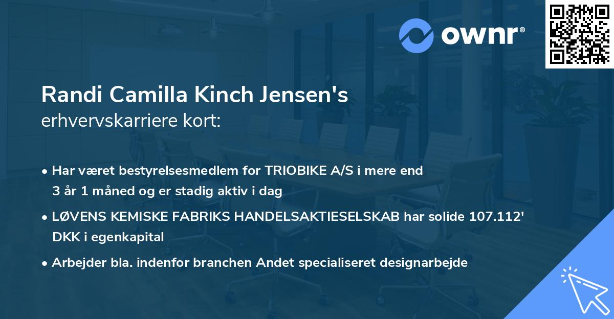 Randi Camilla Kinch Jensen's erhvervskarriere kort
