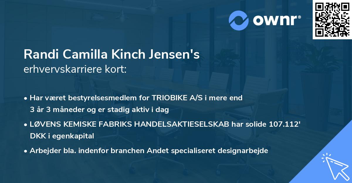 Randi Camilla Kinch Jensen's erhvervskarriere kort