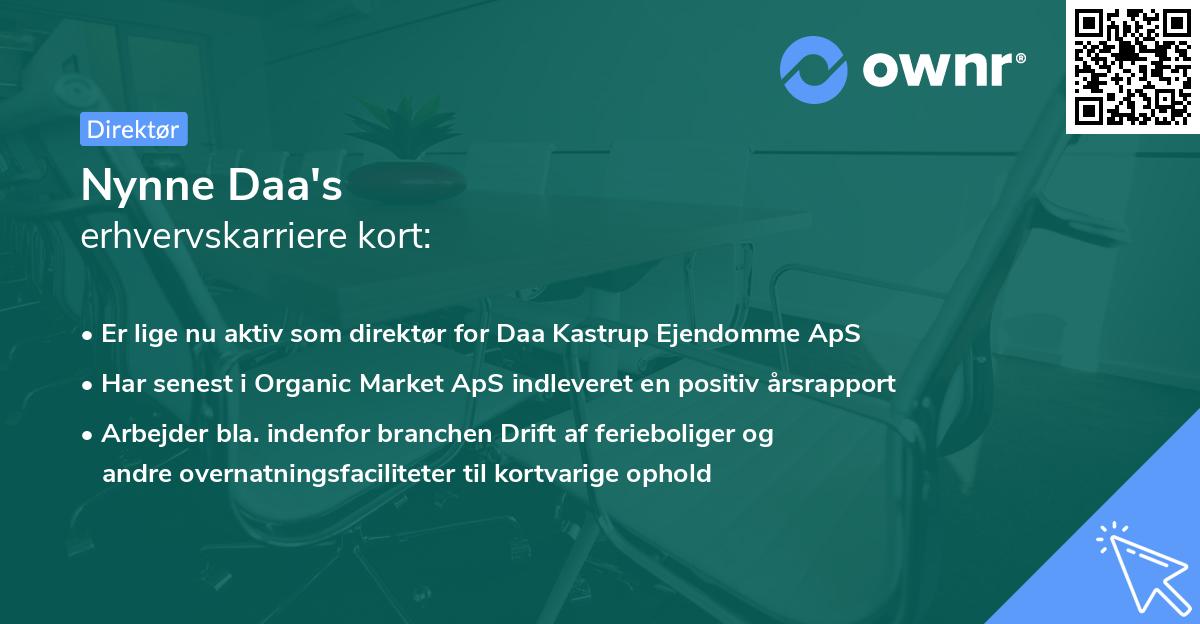 Nynne Daa's erhvervskarriere kort