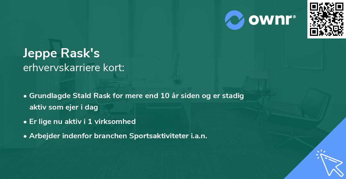 Jeppe Rask's erhvervskarriere kort