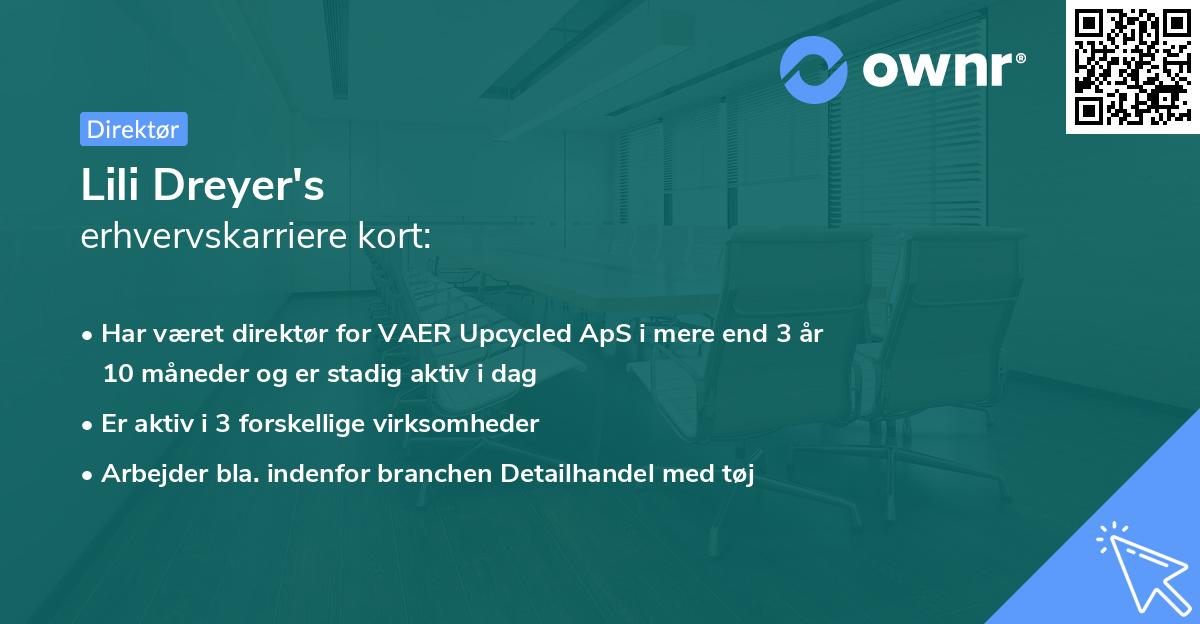 Lili Dreyer's erhvervskarriere kort