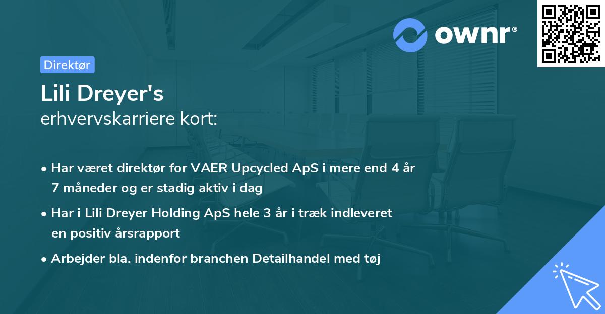 Lili Dreyer's erhvervskarriere kort