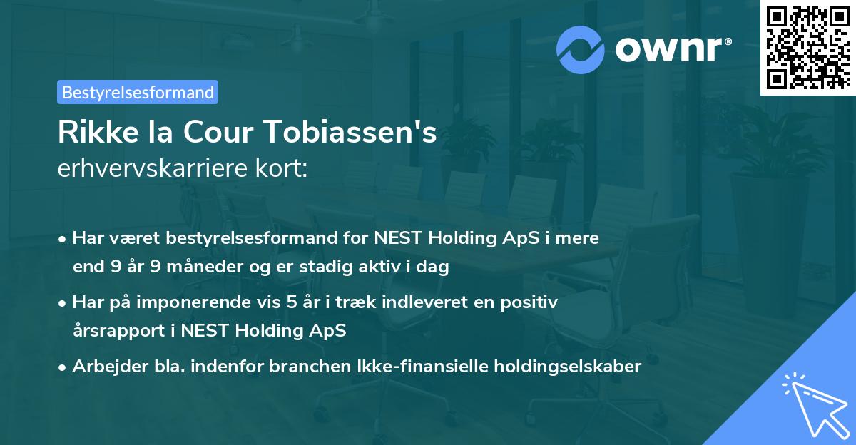 Rikke la Cour Tobiassen's erhvervskarriere kort