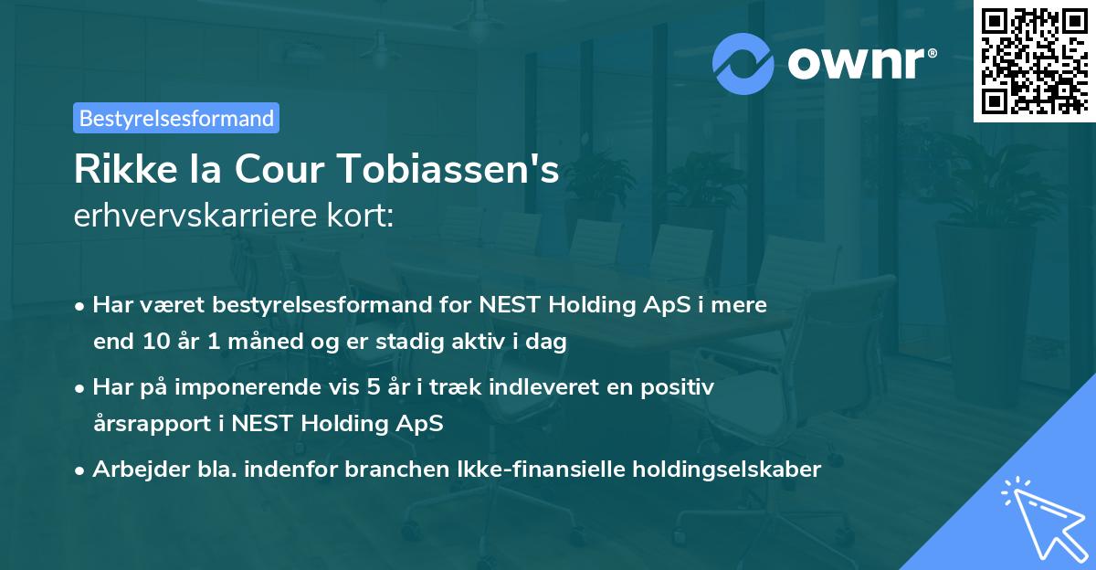 Rikke la Cour Tobiassen's erhvervskarriere kort