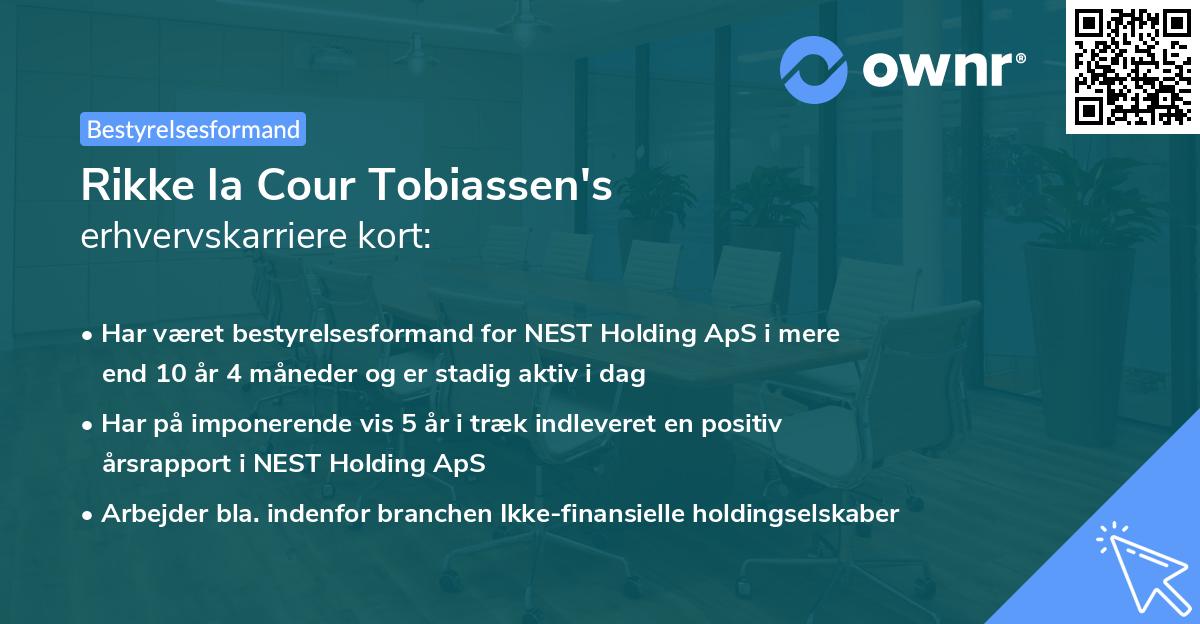 Rikke la Cour Tobiassen's erhvervskarriere kort
