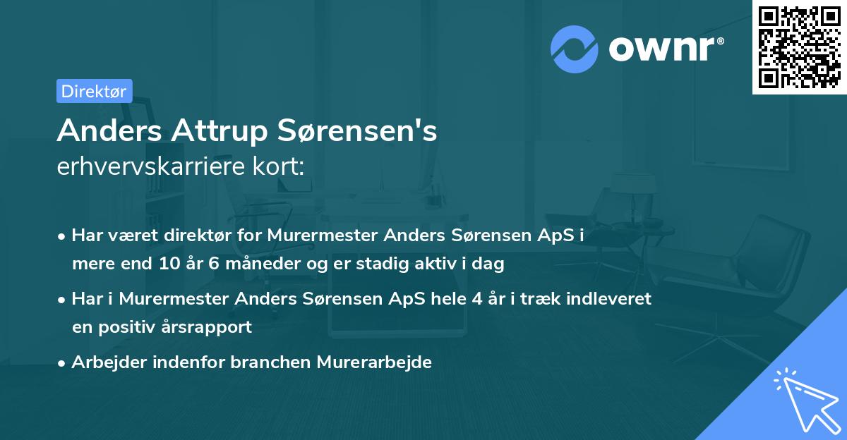 Anders Attrup Sørensen's erhvervskarriere kort