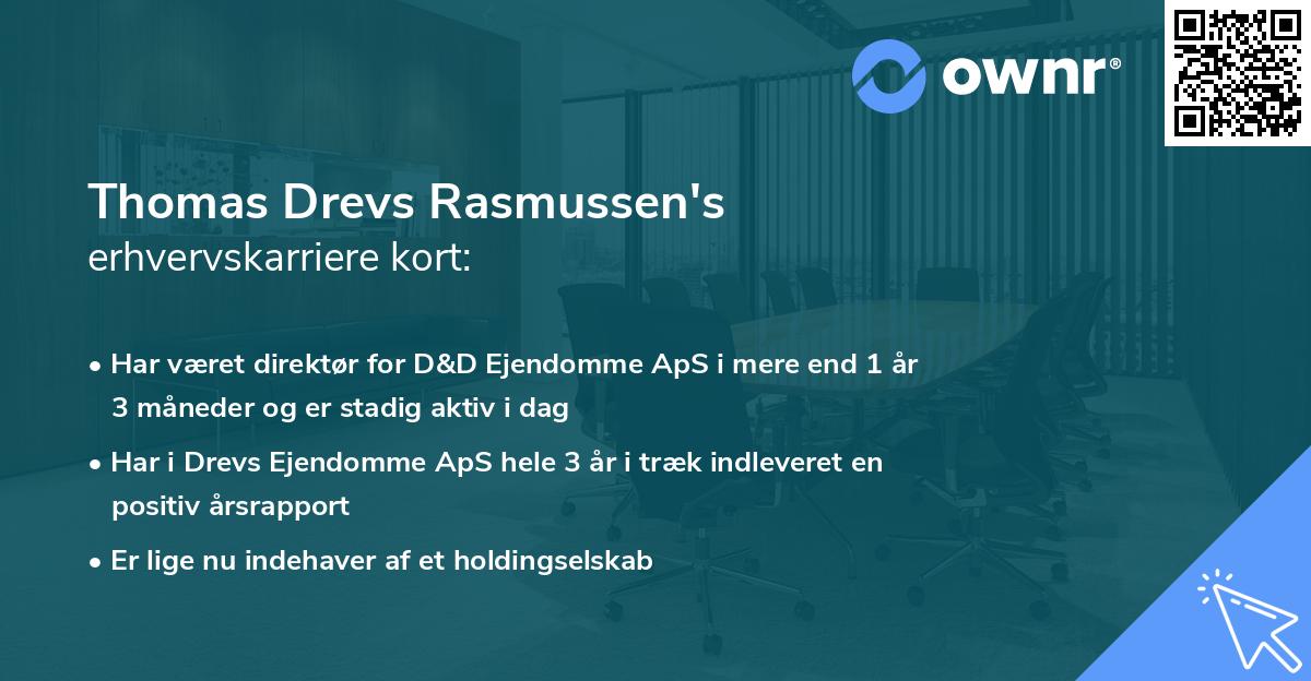 Thomas Drevs Rasmussen's erhvervskarriere kort