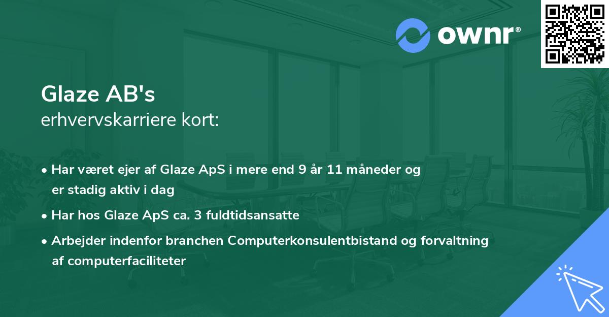 Glaze AB's erhvervskarriere kort