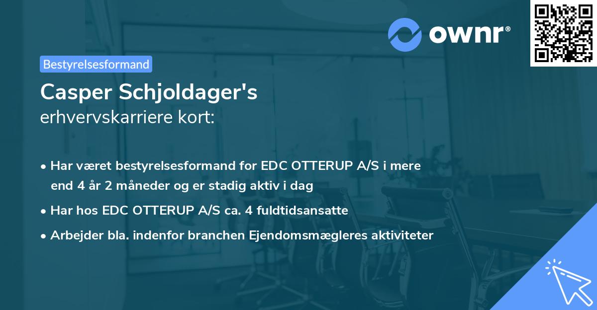Casper Schjoldager's erhvervskarriere kort