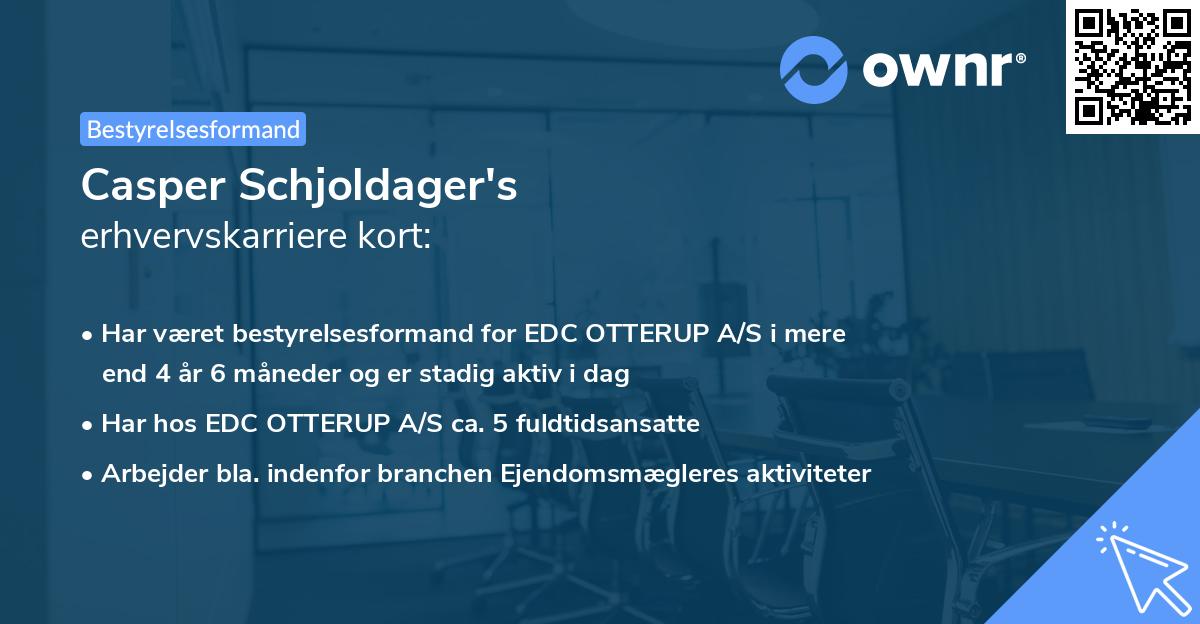 Casper Schjoldager's erhvervskarriere kort