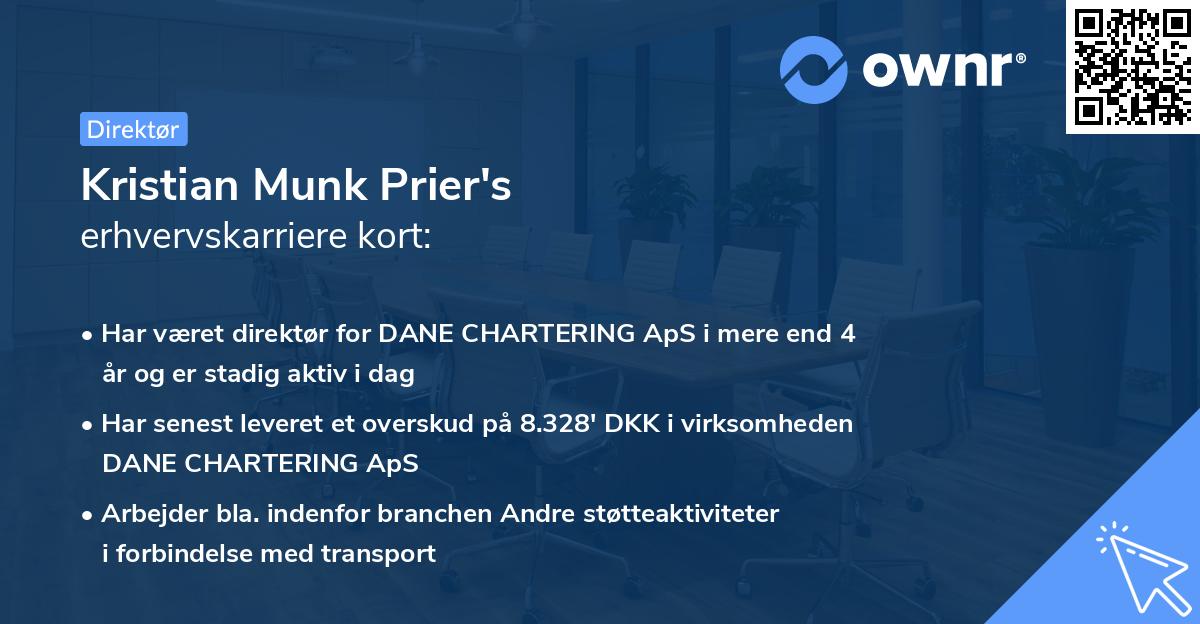 Kristian Munk Prier's erhvervskarriere kort