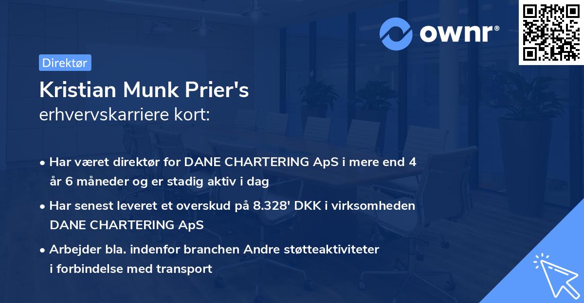 Kristian Munk Prier's erhvervskarriere kort
