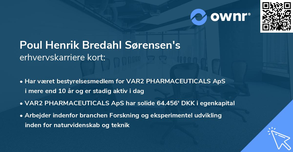Poul Henrik Bredahl Sørensen's erhvervskarriere kort
