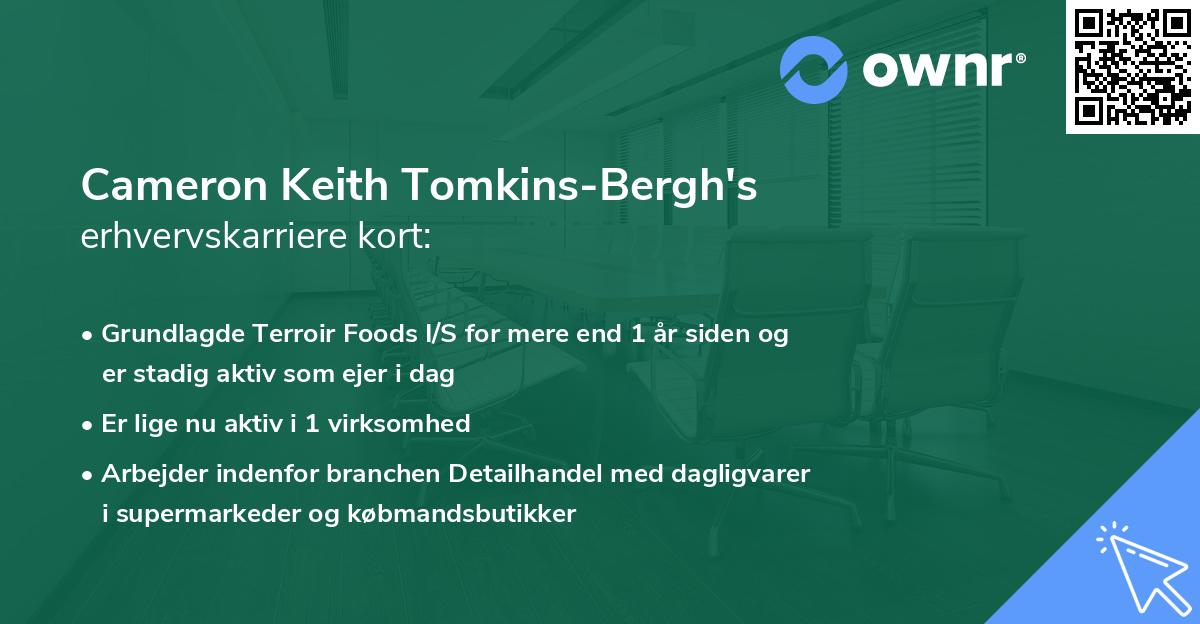 Cameron Keith Tomkins-Bergh's erhvervskarriere kort