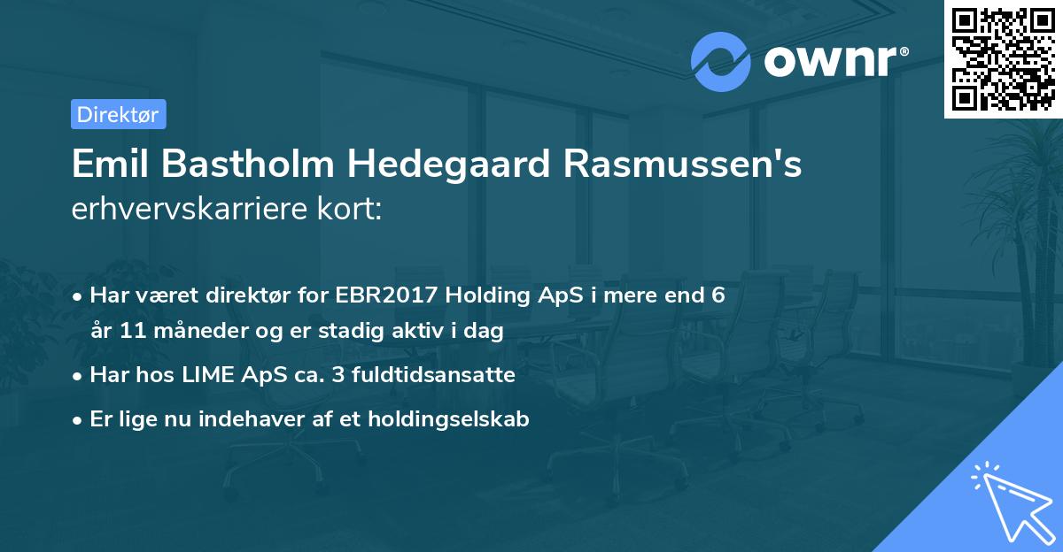 Emil Bastholm Hedegaard Rasmussen's erhvervskarriere kort