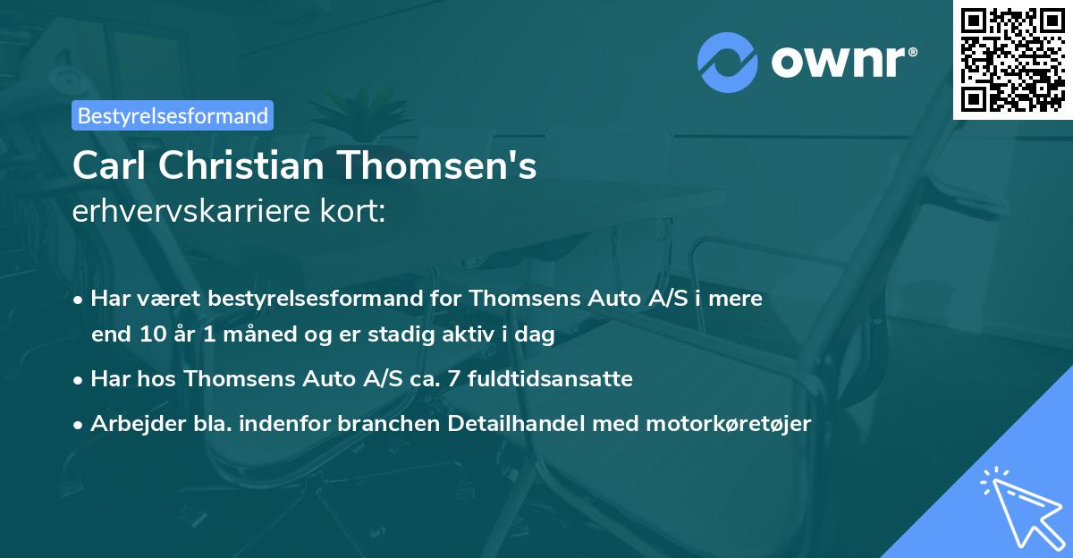 Carl Christian Thomsen's erhvervskarriere kort