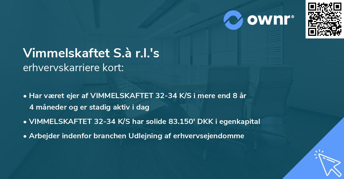 Vimmelskaftet S.à r.l.'s erhvervskarriere kort