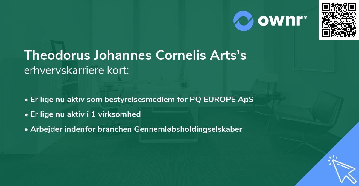 Theodorus Johannes Cornelis Arts's erhvervskarriere kort