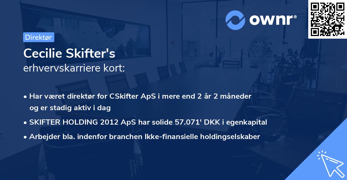 Cecilie Skifter's erhvervskarriere kort