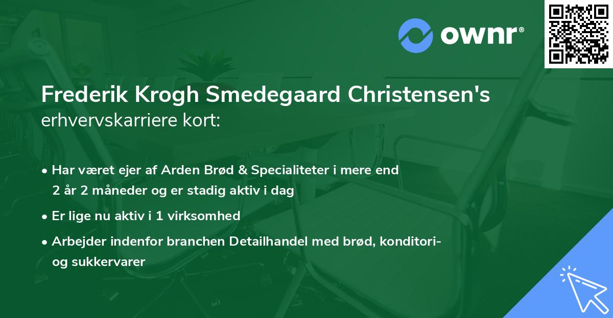 Frederik Krogh Smedegaard Christensen's erhvervskarriere kort