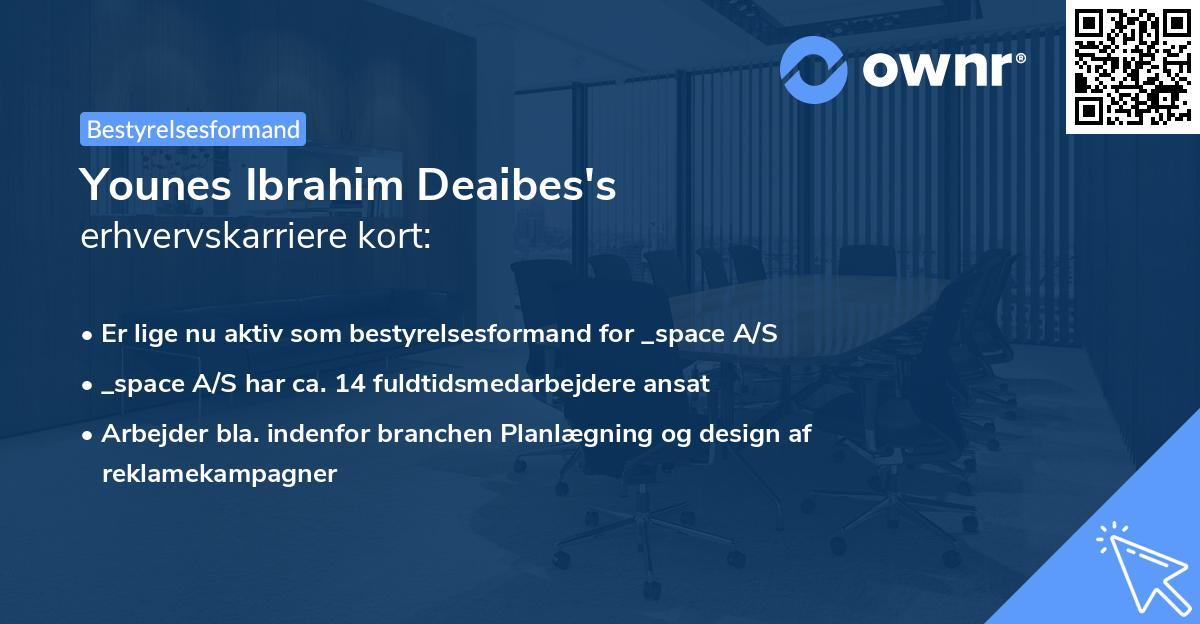 Younes Ibrahim Deaibes's erhvervskarriere kort