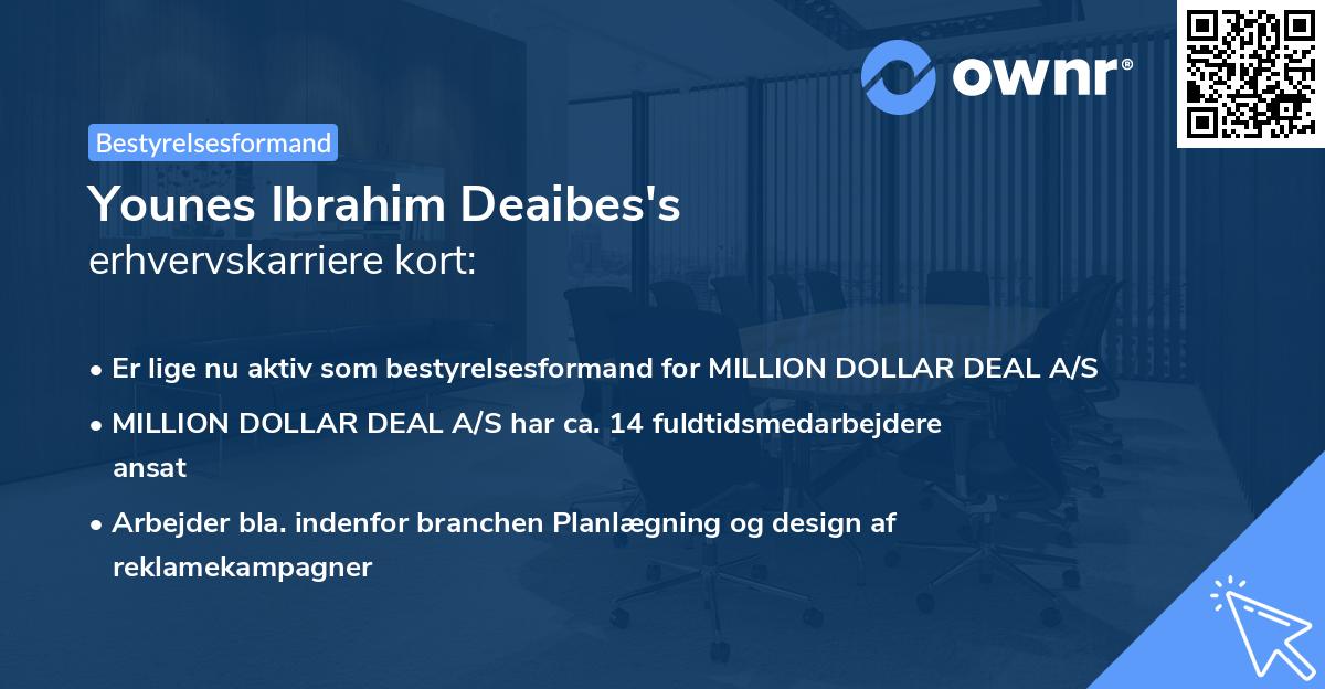 Younes Ibrahim Deaibes's erhvervskarriere kort