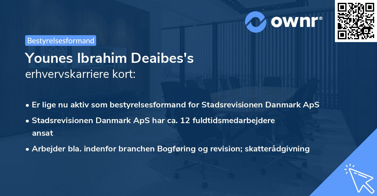Younes Ibrahim Deaibes's erhvervskarriere kort