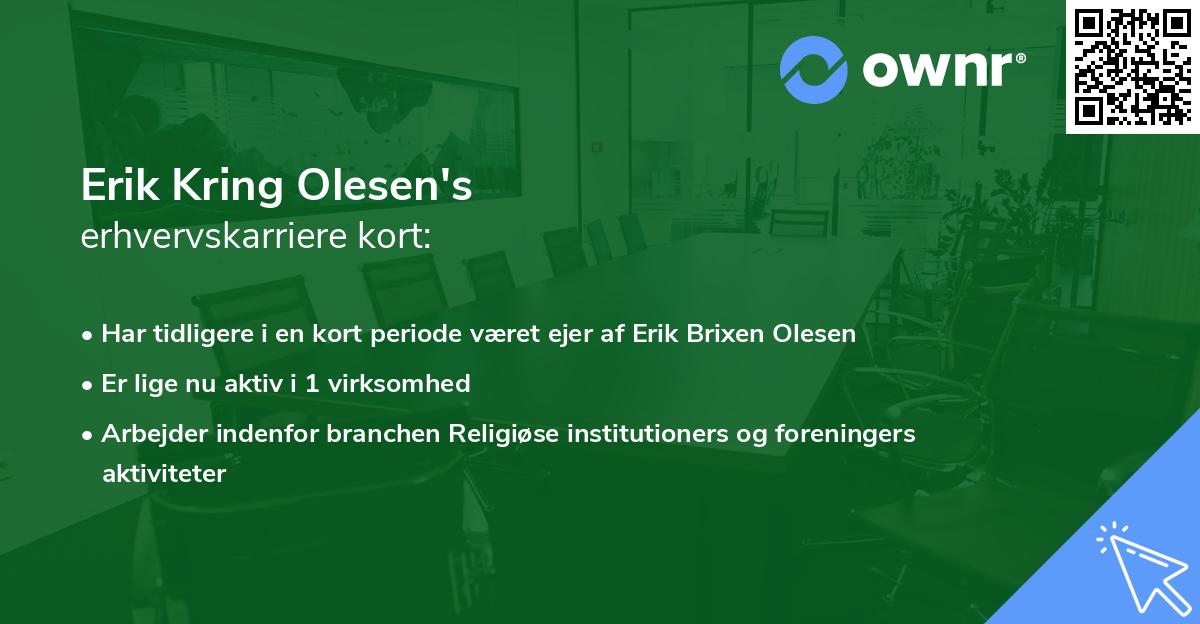 Erik Kring Olesen's erhvervskarriere kort