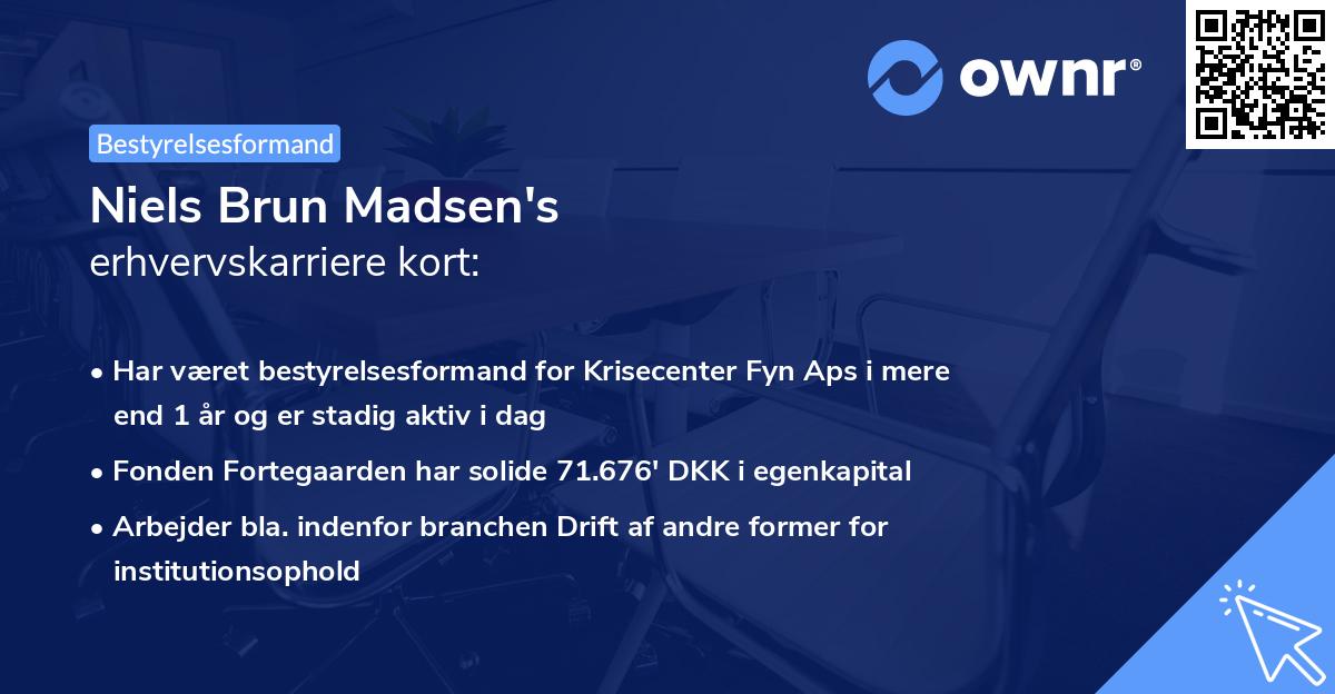 Niels Brun Madsen's erhvervskarriere kort